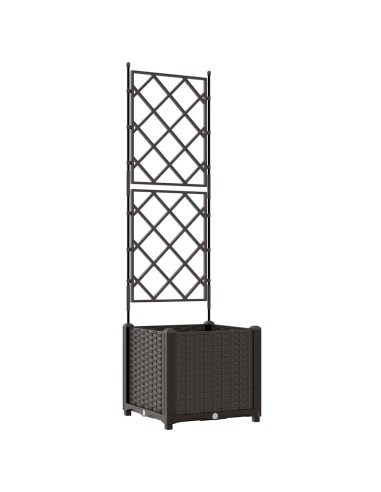 Градинска саксия с решетка Кафяво 40 x 40 x 143 см ПП