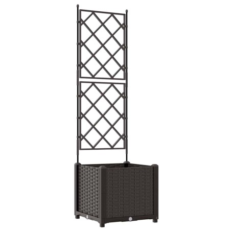 Градинска саксия с решетка Кафяво 40 x 40 x 143 см ПП
