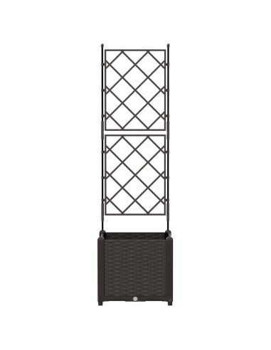 Градинска саксия с решетка Кафяво 40 x 40 x 143 см ПП