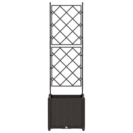 Градинска саксия с решетка Кафяво 40 x 40 x 143 см ПП