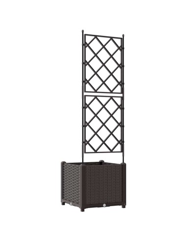 Градинска саксия с решетка Кафяво 40 x 40 x 143 см ПП