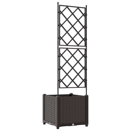 Градинска саксия с решетка Кафяво 40 x 40 x 143 см ПП