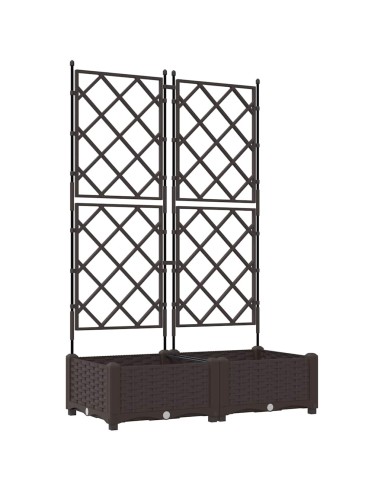 Градинска саксия с решетка Кафяво 80 x 40 x 125.5 см ПП