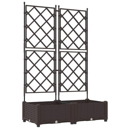 Градинска саксия с решетка Кафяво 80 x 40 x 125.5 см ПП