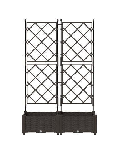 Градинска саксия с решетка Кафяво 80 x 40 x 125.5 см ПП