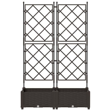 Градинска саксия с решетка Кафяво 80 x 40 x 125.5 см ПП