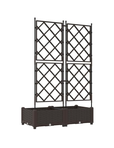 Градинска саксия с решетка Кафяво 80 x 40 x 125.5 см ПП