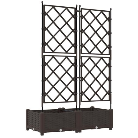 Градинска саксия с решетка Кафяво 80 x 40 x 125.5 см ПП