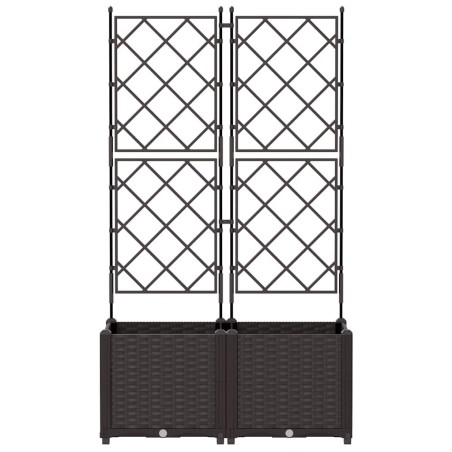Градинска саксия с решетка 2 pcs Кафяво 80 x 40 x 143 см ПП