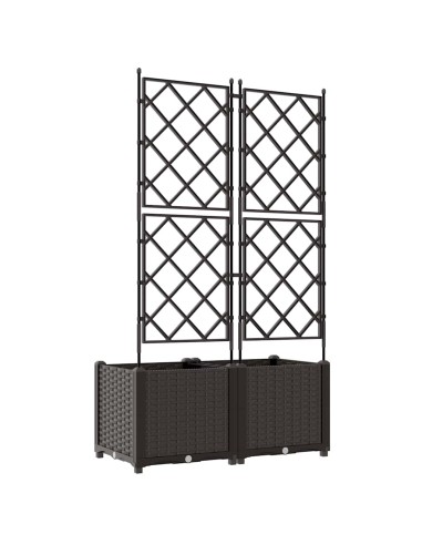 Градинска саксия с решетка 2 pcs Кафяво 80 x 40 x 143 см ПП