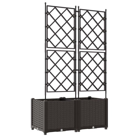 Градинска саксия с решетка 2 pcs Кафяво 80 x 40 x 143 см ПП