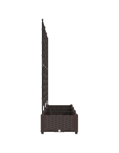 Градинска саксия с решетка 3 pcs Кафяво 120 x 40 x 125.5 см ПП