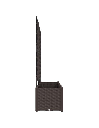 Градинска саксия с решетка 3 pcs Кафяво 120 x 40 x 143 см ПП