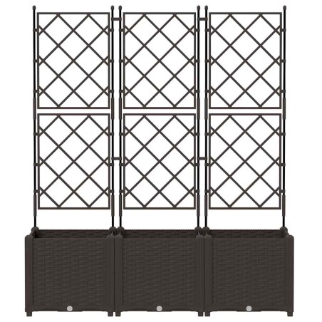 Градинска саксия с решетка 3 pcs Кафяво 120 x 40 x 143 см ПП