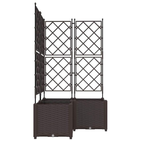 Градинска саксия с решетка 3 pcs Кафяво 80 x 80 x 143 см ПП