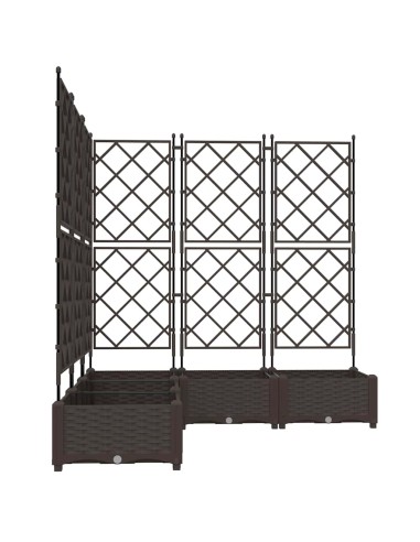 Градинска саксия с решетка 5 pcs Кафяво 120 x 120 x 125.5 см ПП