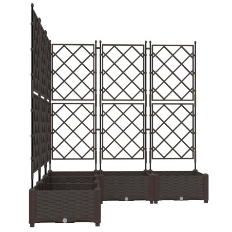 Градинска саксия с решетка 5 pcs Кафяво 120 x 120 x 125.5 см ПП