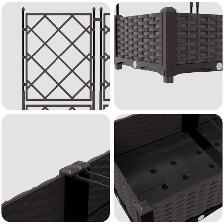 Градинска саксия с решетка 5 pcs Кафяво 120 x 120 x 125.5 см ПП