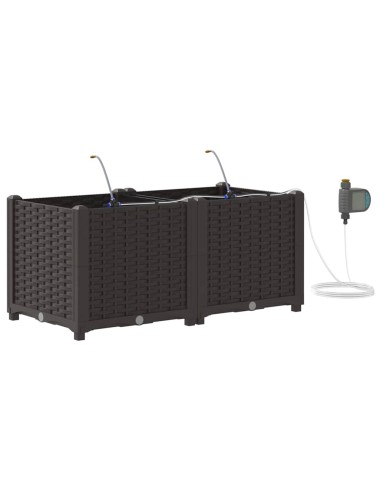 Градински саксии Кафяво 80 x 40 x 37.5 см Стомана