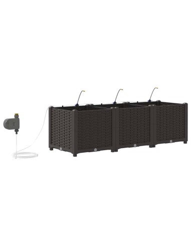 Градински саксии Кафяво 120 x 40 x 37.5 см Стомана
