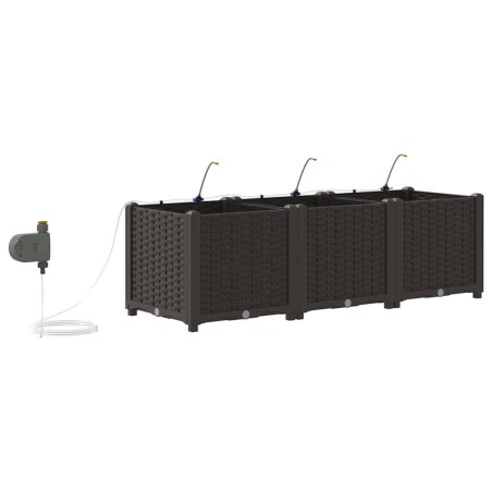 Градински саксии Кафяво 120 x 40 x 37.5 см Стомана