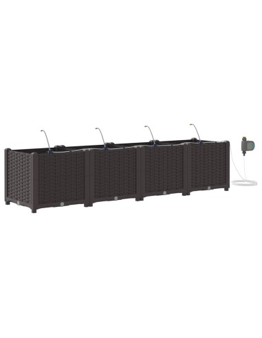 Градински саксии Кафяво 160 x 40 x 37.5 см Стомана