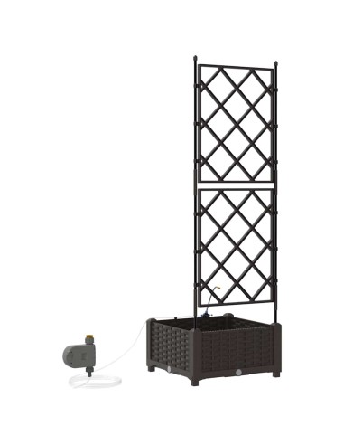Градински саксии Кафяво 40 x 40 x 126 см Стомана