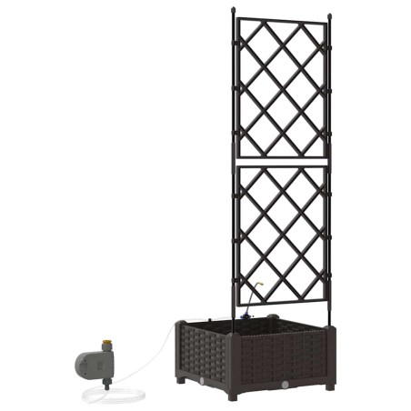 Градински саксии Кафяво 40 x 40 x 126 см Стомана