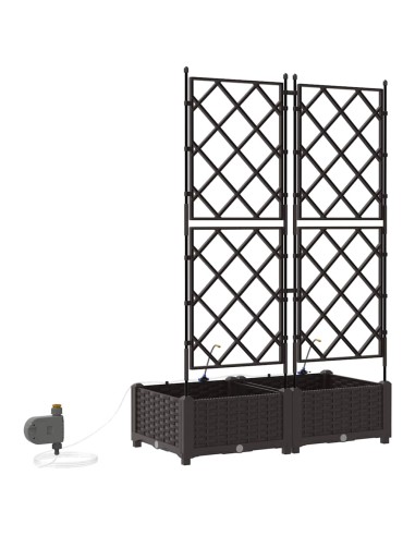 Градински саксии Кафяво 80 x 40 x 126 см Стомана