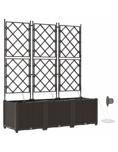 Градински саксии Кафяво 120 x 40 x 142 cm Стомана