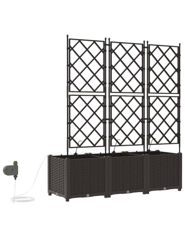 Градински саксии Кафяво 120 x 40 x 142 cm Стомана