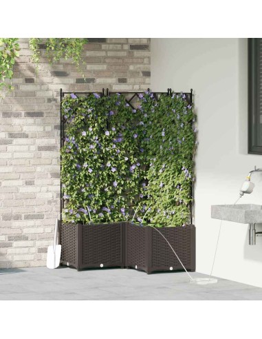 Градински саксии Кафяво 80 x 80 x 142 см Стомана