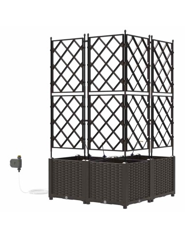 Градински саксии Кафяво 80 x 80 x 142 см Стомана