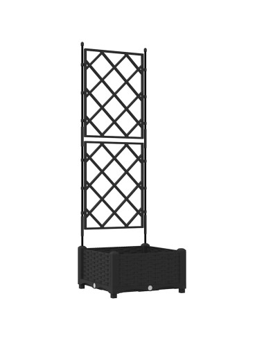 Градинска саксия с решетка Черно 40 x 40 x 125.5 см ПП