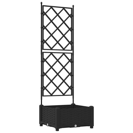 Градинска саксия с решетка Черно 40 x 40 x 125.5 см ПП