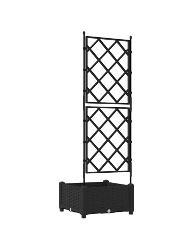 Градинска саксия с решетка Черно 40 x 40 x 125.5 см ПП