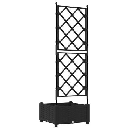 Градинска саксия с решетка Черно 40 x 40 x 125.5 см ПП