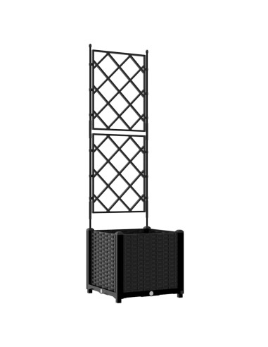 Градинска саксия с решетка Черно 40 x 40 x 143 см ПП