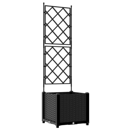 Градинска саксия с решетка Черно 40 x 40 x 143 см ПП