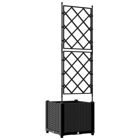 Градинска саксия с решетка Черно 40 x 40 x 143 см ПП