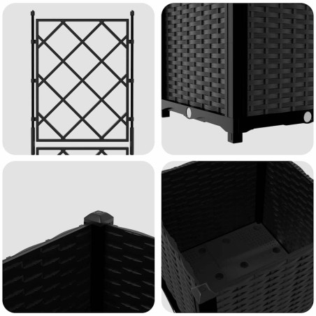 Градинска саксия с решетка Черно 40 x 40 x 143 см ПП