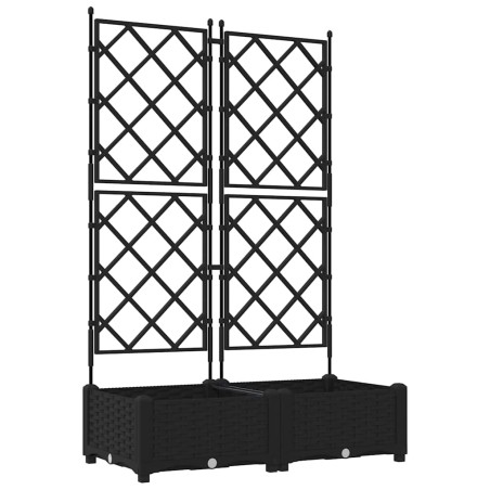 Градинска саксия с решетка Черно 80 x 40 x 125.5 см ПП