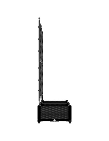 Градинска саксия с решетка Черно 80 x 40 x 125.5 см ПП