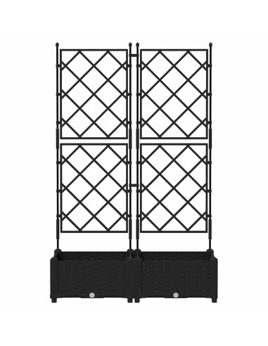 Градинска саксия с решетка Черно 80 x 40 x 125.5 см ПП