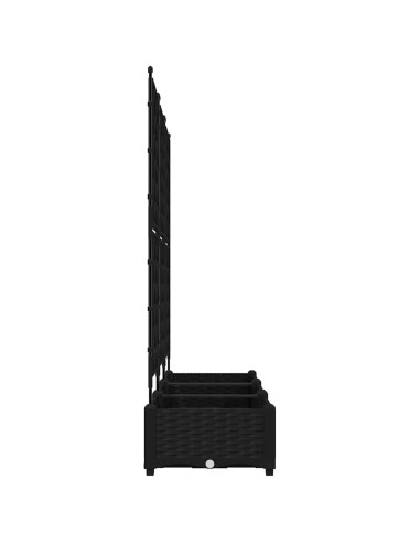 Градинска саксия с решетка 3 pcs Черно 120 x 40 x 125.5 см ПП