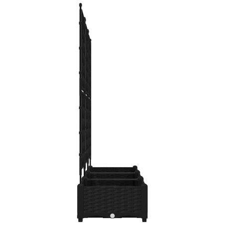 Градинска саксия с решетка 3 pcs Черно 120 x 40 x 125.5 см ПП