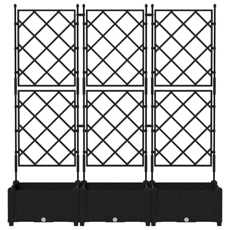 Градинска саксия с решетка 3 pcs Черно 120 x 40 x 125.5 см ПП