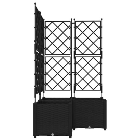 Градинска саксия с решетка 3 pcs Черно 80 x 80 x 143 см ПП