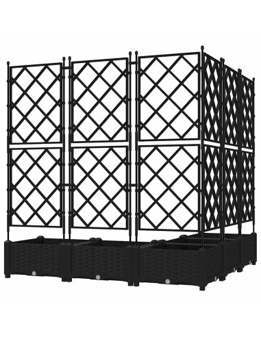 Градинска саксия с решетка 5 pcs Черно 120 x 120 x 125.5 см ПП