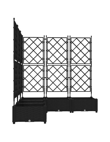 Градинска саксия с решетка 5 pcs Черно 120 x 120 x 125.5 см ПП